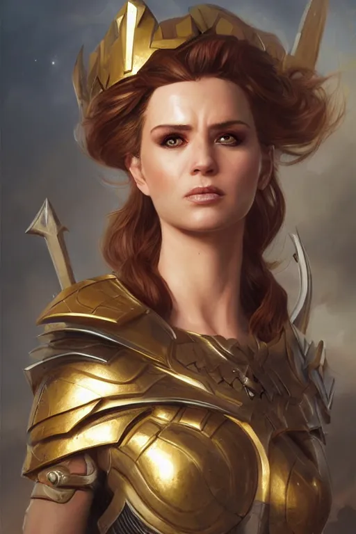 Image similar to amazon valkyrie athena, d & d, fantasy, portrait, highly detailed, headshot, digital painting, trending on artstation, concept art, sharp focus, illustration, art by artgerm and greg rutkowski and magali villeneuve