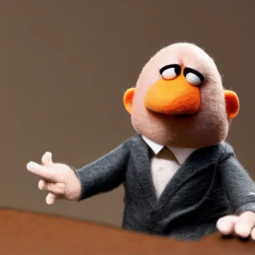 Image similar to tony soprano as a muppet. highly detailed felt. hyper real photo. 4 k.