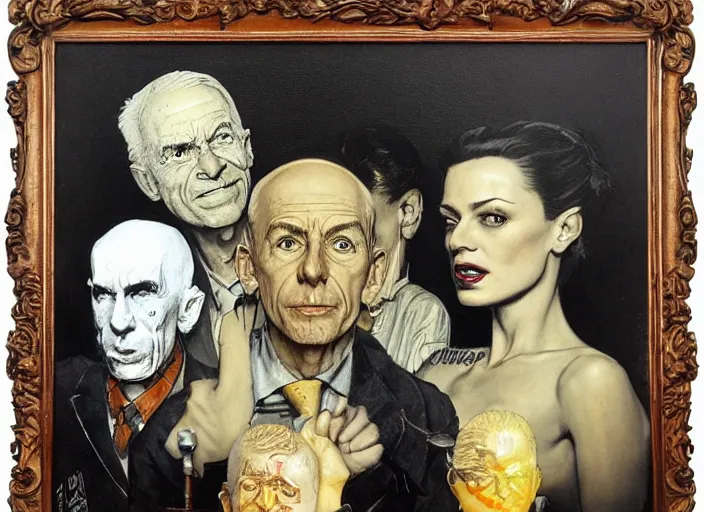 Image similar to 1 9 8 4 painting carved in amber by chiara bautista and norman rockwell and greg rutkowski weta studio