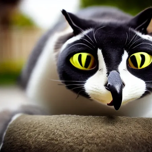 Image similar to a feline penguin - cat - hybrid, animal photography