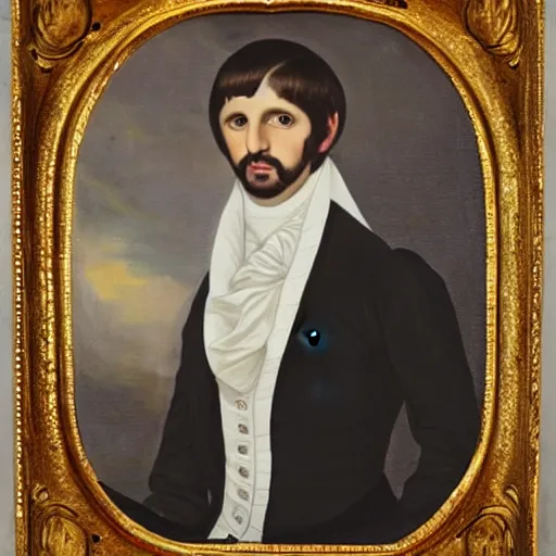 Prompt: regency era painting of a young ringo starr