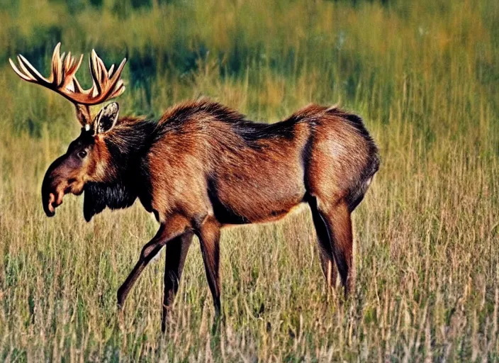 Image similar to an animal that's halfway between a moose and a crab