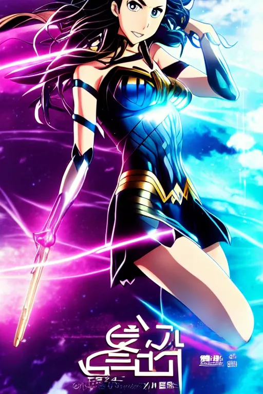 Image similar to anime key visual of Gal Gadot; official media