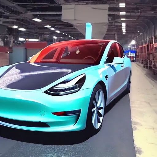 Image similar to I made the worlds biggest Tesla model 3, Mr. Beast video thumbnail