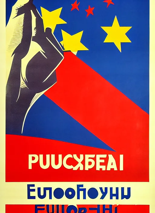 Image similar to soviet propaganda poster of the european union, socialist realism. by alexander zelensky, viktor deni, havrylo pustoviyt