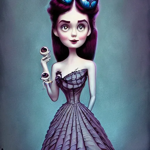 Image similar to Lofi formal portrait Pixar style by Joe Fenton and Stanley Artgerm and Tom Bagshaw and Tim Burton