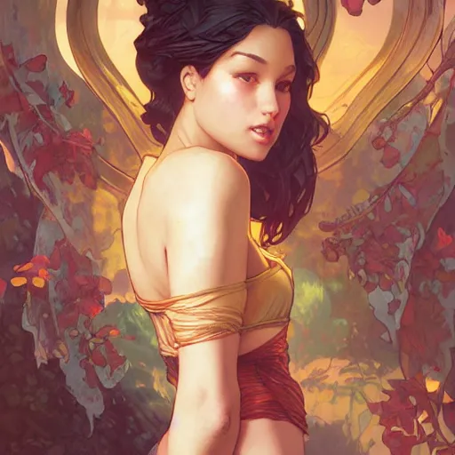 Prompt: Yenne Sakkara by Stanley Artgerm Lau, greg rutkowski, thomas kindkade, alphonse mucha, loish, norman Rockwel