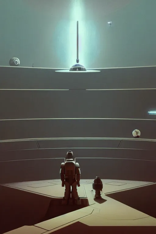 Image similar to star wars on Dyson sphere Edward Hopper and James Gilleard, Zdzislaw Beksisnski, higly detailed