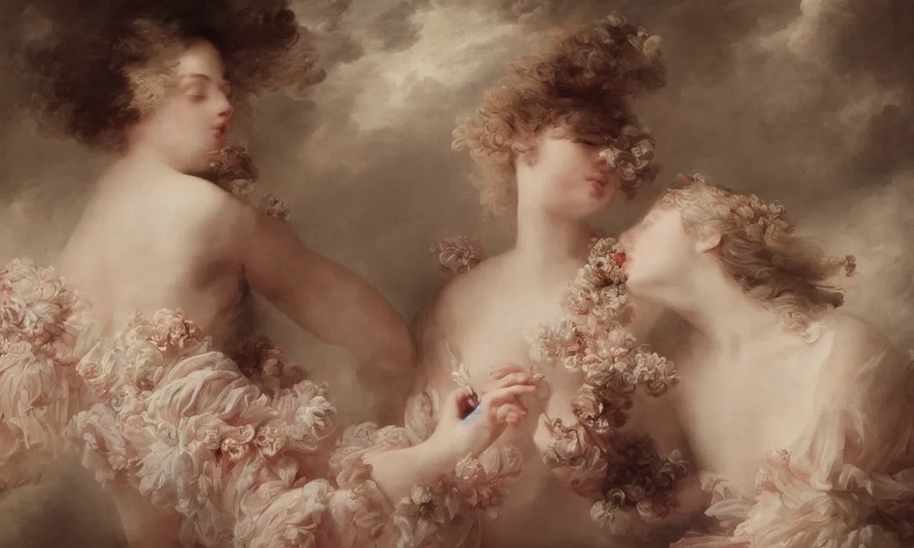 Prompt: portrait fragrance advertising campaign by jean honore fragonard