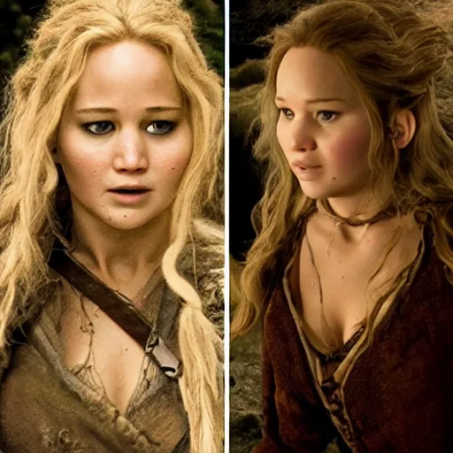 Image similar to jennifer lawrence as a hobbit