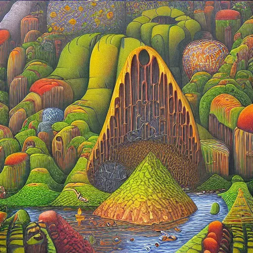 Prompt: landscape in the style of jacek yerka