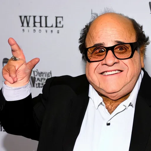 Prompt: Danny DeVito shows us how many fingers he's holding up