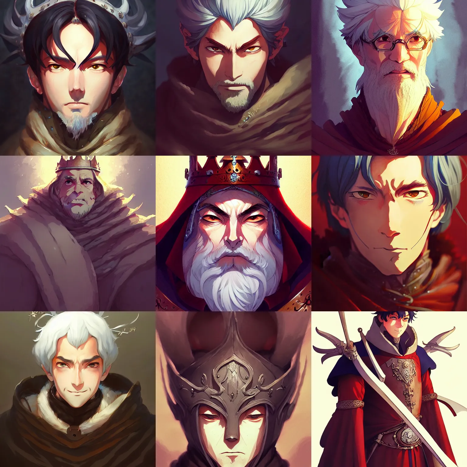 Prompt: medieval old king, portrait shinkai makoto studio ghibli studio key hideaki anno sakimichan stanley artgerm lau rossdraws james jean marc simonetti elegant highly detailed digital painting artstation pixiv