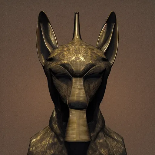 Image similar to anubis head, highly detailed, digital sculpture, colored