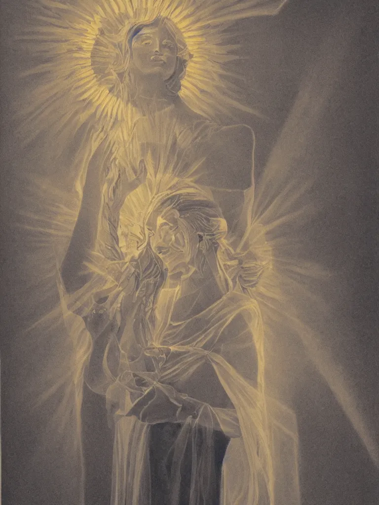 Image similar to portrait of goddess of sun and ice, dressed in beams of light