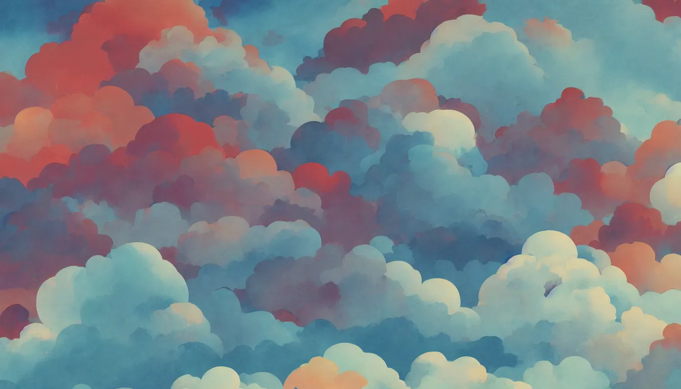 Prompt: watercolor canvas texture clouds kilian eng, minimalist