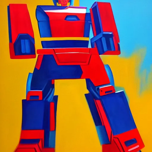 Prompt: a painting of Optimus Prime in the style of Georgia O’Keefe - n 4