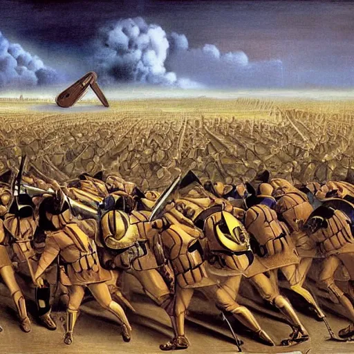 Image similar to Armies about to clash by Salvidor Dali.