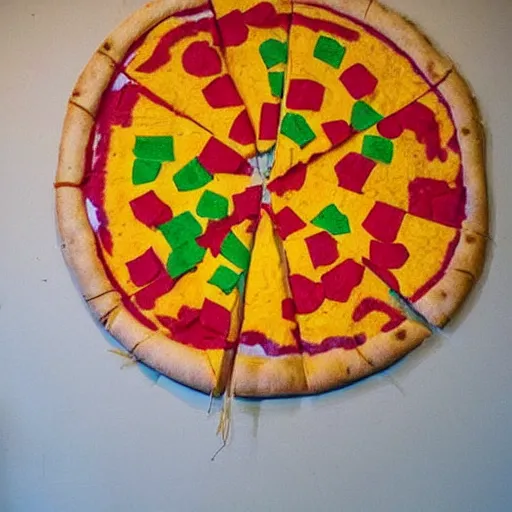 Prompt: a pinata that looks like a pizza