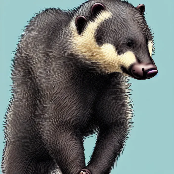 Image similar to cute honey badger, ultra realistic, concept art, highly detailed