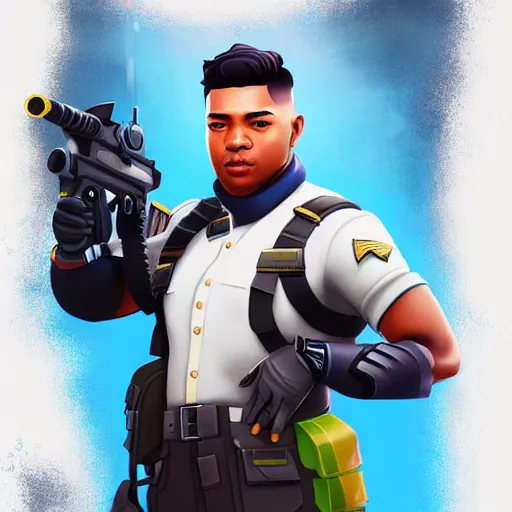 Prompt: lt. john liama from fortnite game, hyper detailed masterpiece, digital art painting, hyper realism aesthetic