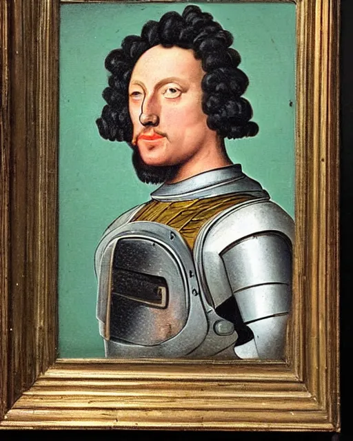 Image similar to 17th century portrait of robocop