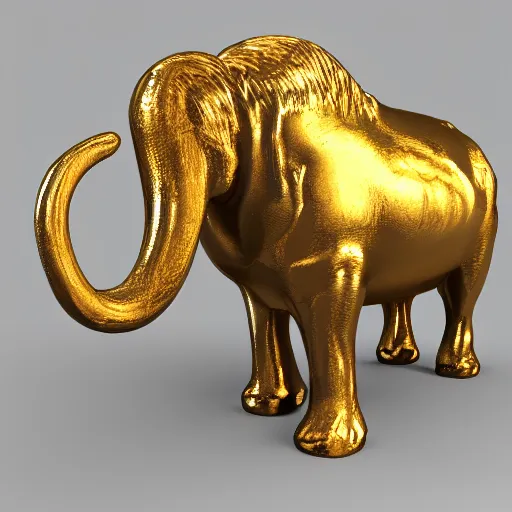 Prompt: golden mammoth in leticia gillett's style 3 d