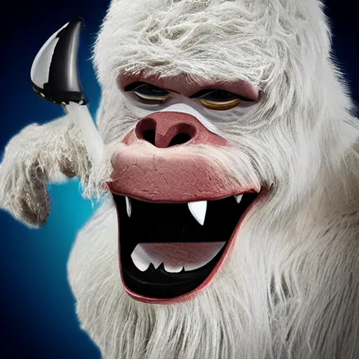 Image similar to Logo for a fantasy football league, Yeti Mascot, Text: Yeti Is Real