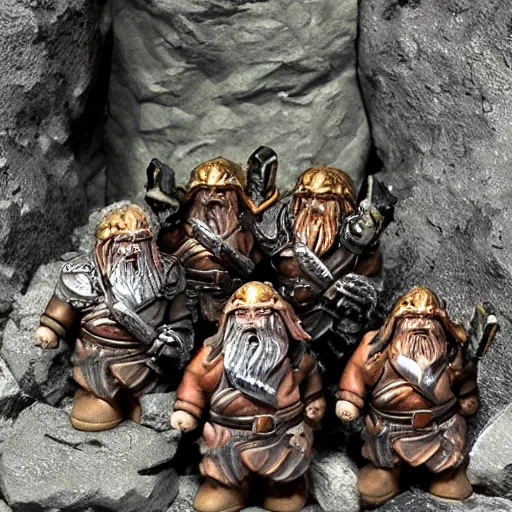 Image similar to dwarfs mining, high fantasy, realistic, lord of the rings