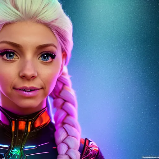 Image similar to alexa bliss as elsa, au naturel, hyper detailed, digital art, trending in artstation, cinematic lighting, studio quality, smooth render, unreal engine 5 rendered, octane rendered, art style by klimt and nixeu and ian sprigger and wlop and krenz cushart