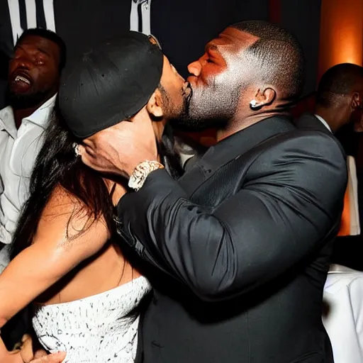 Image similar to 5 0 cent kissing with jayceon terrell taylor