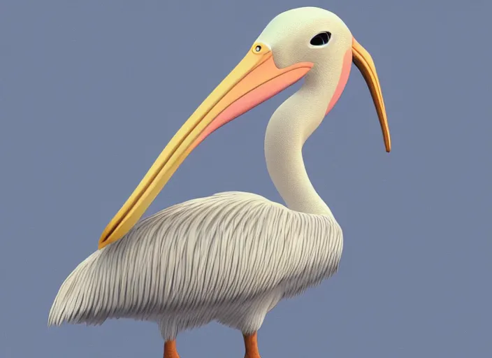 Image similar to 3d model of pelican, 8k, detailed, realistic