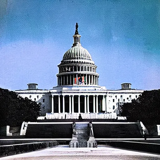 Prompt: “Washington DC if the nazis were in power and the congressional house was design by Albert Speer”