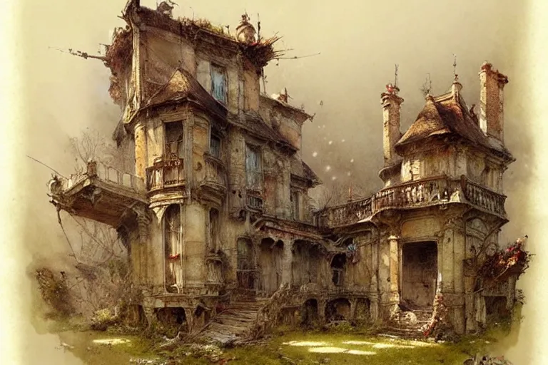 Prompt: (((((a ramshackle palace))))) by Jean-Baptiste Monge!!!!!!!!!!!!!!!!!!!!!!!!!!!