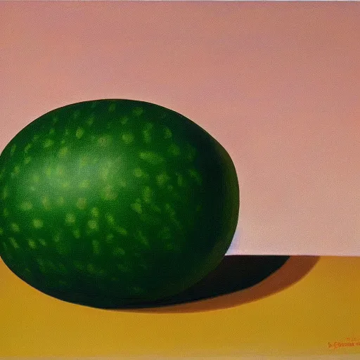 Prompt: painting of a watermelon by rene magritte, hd, 4 k, detailed, award winning