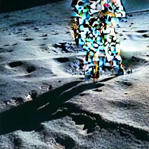 Prompt: Professional photograph of Dwayne Johnson walking on the moon