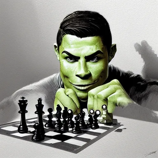 vs ronaldo playing chess