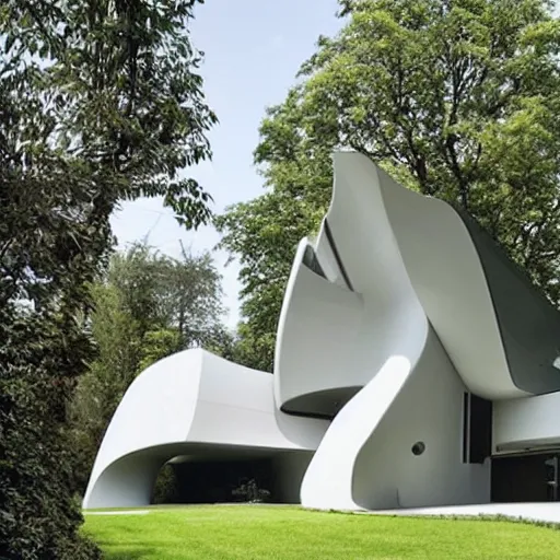 Image similar to house designed by zaha hadid