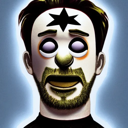 Image similar to inverted colors macabre chris evans as a muppet