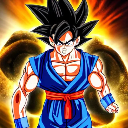 Image similar to son goku if he was a real person, realistic, studio photo, 8 k