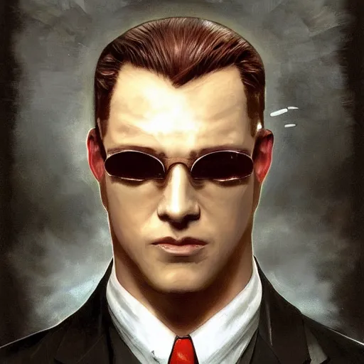 Image similar to Albert Wesker from Resident Evil, highly detailed, digital painting, artstation, concept art, smooth, sharp focus, illustration, ArtStation, art by artgerm and greg rutkowski and alphonse mucha and J. C. Leyendecker and Edmund Blair Leighton and Katsuhiro Otomo and Geof Darrow and Phil hale and Ashley wood and Ilya repin and Charlie Bowater