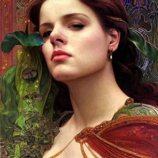 Image similar to an portrait of a beautiful alluring female goddess, detailed, centered, digital painting, artstation, concept art, donato giancola, Dante Gabriel Rossetti, alphonse mucha, Joseph Christian Leyendecker, WLOP, Boris Vallejo, Annie Leibovitz and Steve McCurry, David Lazar, Jimmy Nelsson, Breathtaking, 8k resolution, extremely detailed, beautiful, establishing shot, artistic, hyperrealistic, beautiful face, octane render