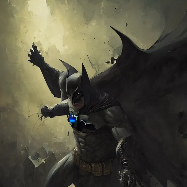 Prompt: a painting of a demonized batman by greg rutkowski, dark fantasy art, high detail, trending on artstation