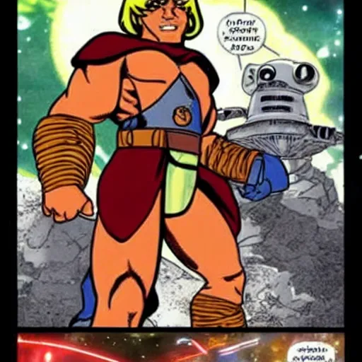 Prompt: he - man in a star wars scene