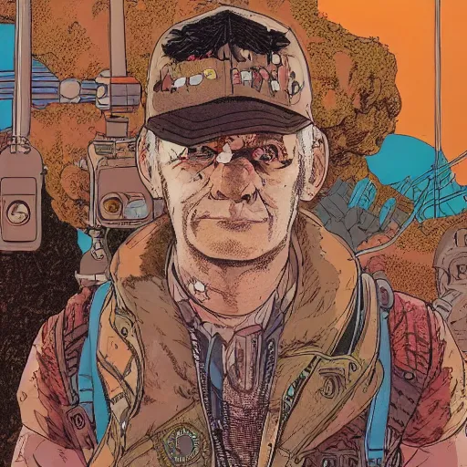 Prompt: a high quality portrait photo of a future punk adventurer, by moebius and geof darrow, photorealistic, 8 k, artstation