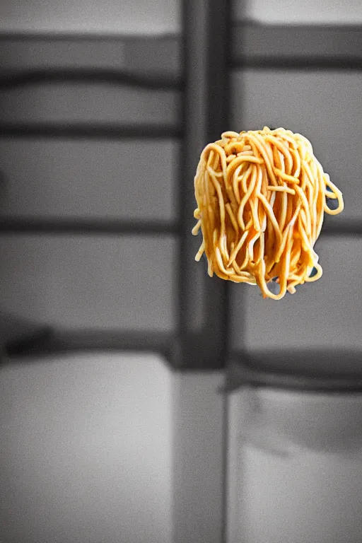 Prompt: food photography of spaghetti with a urinal cake in a gross public toilet, voyeur photography