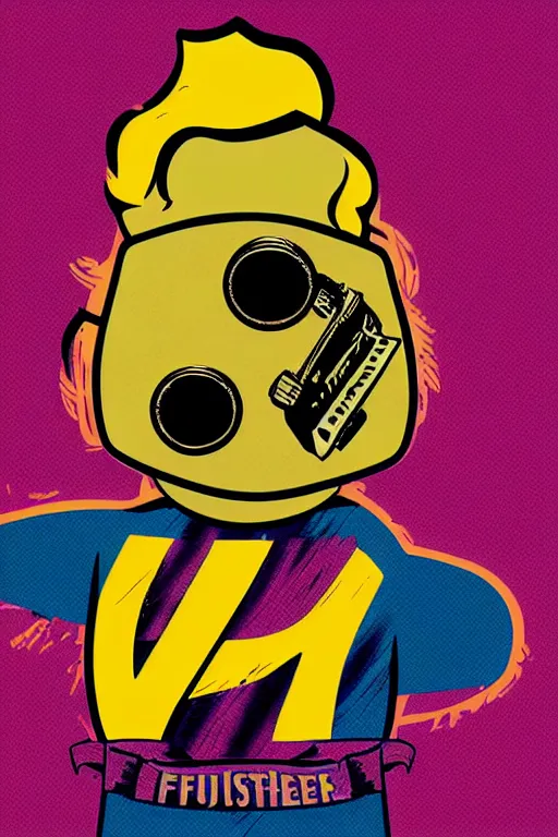 Image similar to fallout 7 6 retro futurist illustration art by butcher billy, sticker, colorful, illustration, highly detailed, simple, smooth and clean vector curves, no jagged lines, vector art, smooth andy warhol style