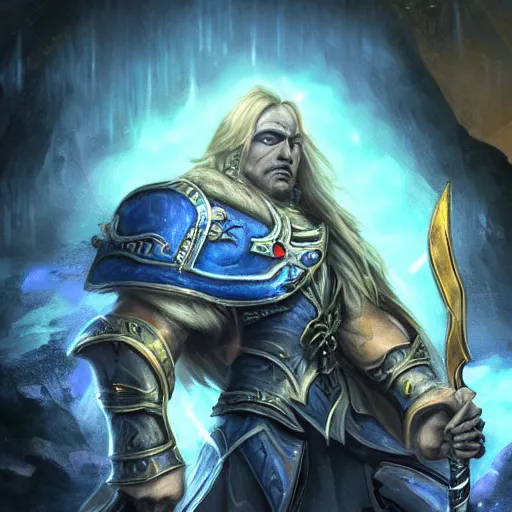 Prompt: Arthas papich streamer camping in corner