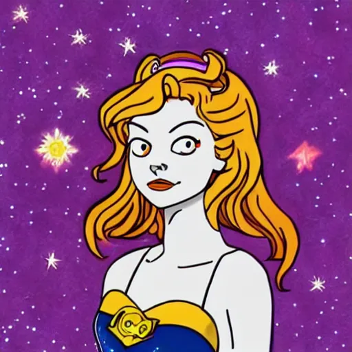 Image similar to emma stone in the style of sailor moon