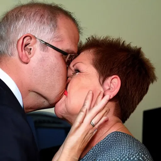 Image similar to scott morrison kissing pauline hanson